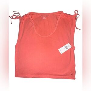 American Eagle Coral Tie-Shoulder Tank